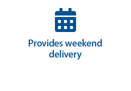 Provides weekend delviery